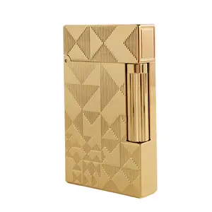 Dupont 1:1 Geometric Gold for Butane flame torch lighters (NO FUEL) Traditional new gifts boyfriend gifts under 100 dollar