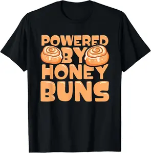 100% Cotton Honey Bun Dessert And Thanksgiving Food Designs Powered by Honey Buns T-Shirt
