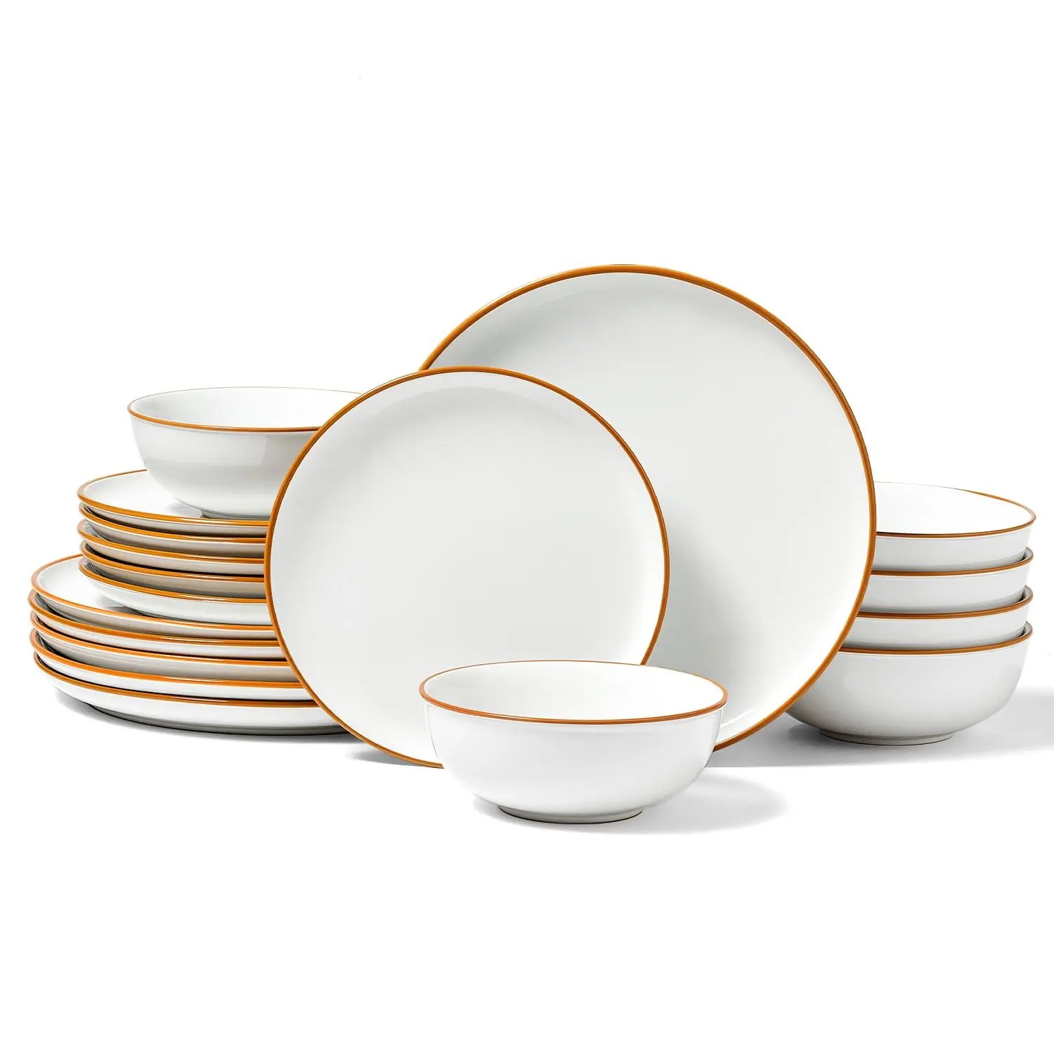 【Summerfinds】【Mother's Day】VEVOR Dinnerware Set,  , Service for 6 (18 PCS), Round Plates and Bowls Sets, Scratch Resistant Ceramic Dinner Ware, Dishwasher and Microwave Suitable Kitchen Dish, for Dessert Salad Soup Pasta, White