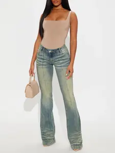 Tall Paris Low Rise Stretch Flare Jeans - Vintage Wash