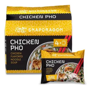 Snapdragon Chicken Pho Instant Noodle Packets 4-Pack Rich Chicken Flavored Broth with Rice Noodles Gluten Free No Artificial Flavors 4 2.1oz Packets