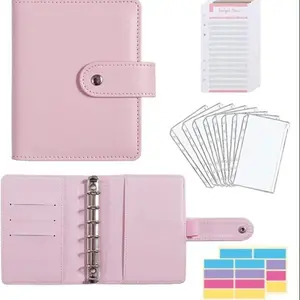 A7 Budget Binder, 1 Set Budget Binder with Stickers and Pockets, Money Organizer for Cash Saving, Cash Stuffing Envelope System, Bill Organizer Planner