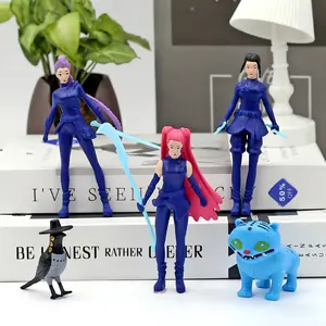 5Pcs Witch Hunter Girl Group Anime Action Figure Set, Collectible Role-Play Character Models, Desktop Decor for Home & Office