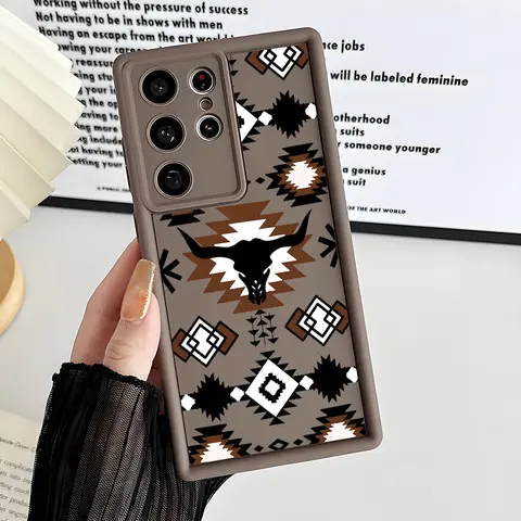 Vintage Western Cowboy Pattern TPU Cellphone Case - Wireless-Ready, Shockproof, Skin-Friendly Soft Cover with Raised Bezels, Enhanced Camera Protection, Multi-Model Samsung Devices Accessory (S21-S26 Ultra/Plus/FE, A13-A17, A33-A36, A52-A54, Note20)