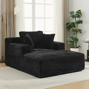 [SOIYELIFE] Full- compressed Chaise Lounge Sofa Bed 48.8" Upholstered Sofa Couch with Removable Pillows, Modern Sleeper Sofa for Living Room and Bedroom, Black   Unique furniture couches
