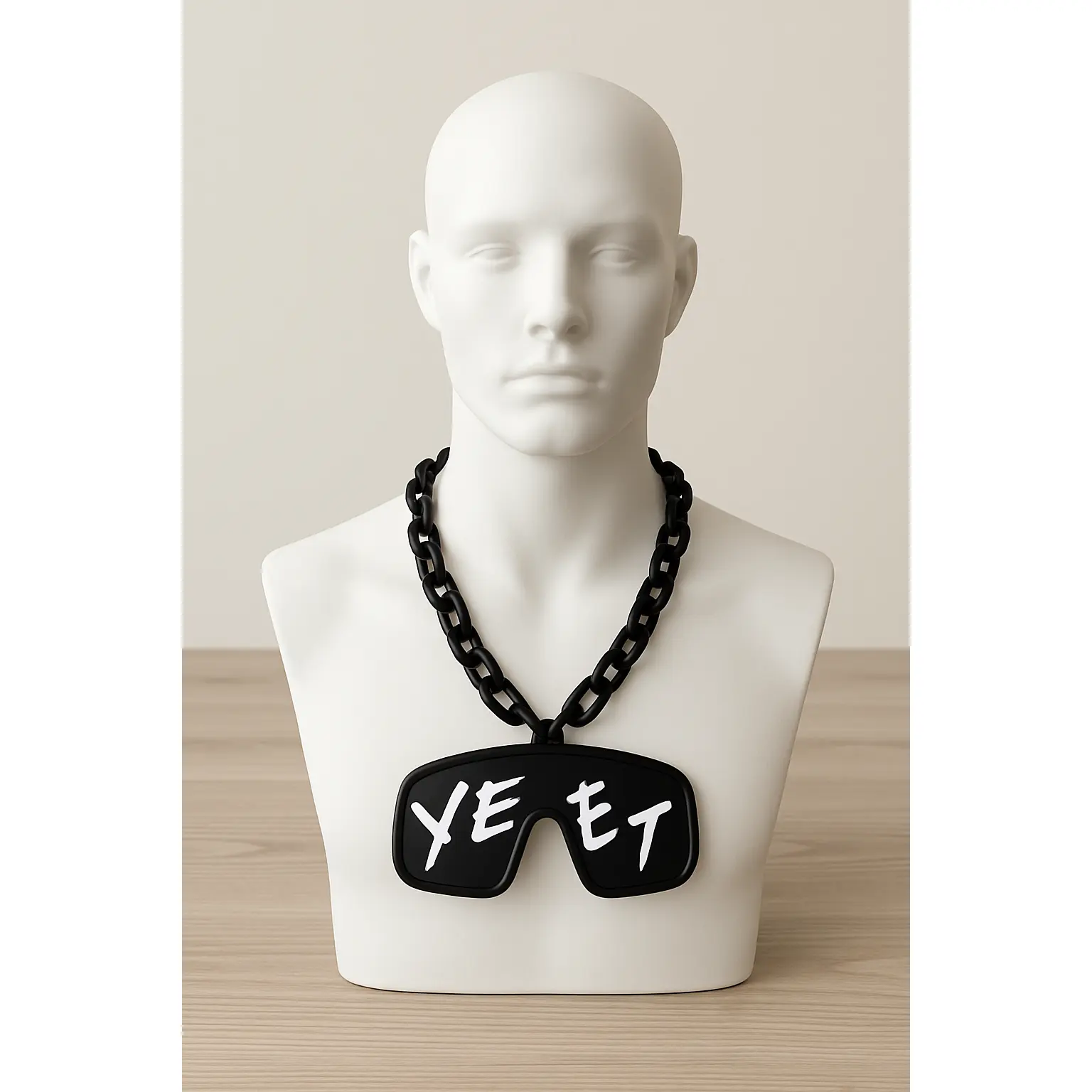 Black Jey Uso Yeet Glasses Fan Emblem Inspired WWE Wrestling Necklace Chain 32"