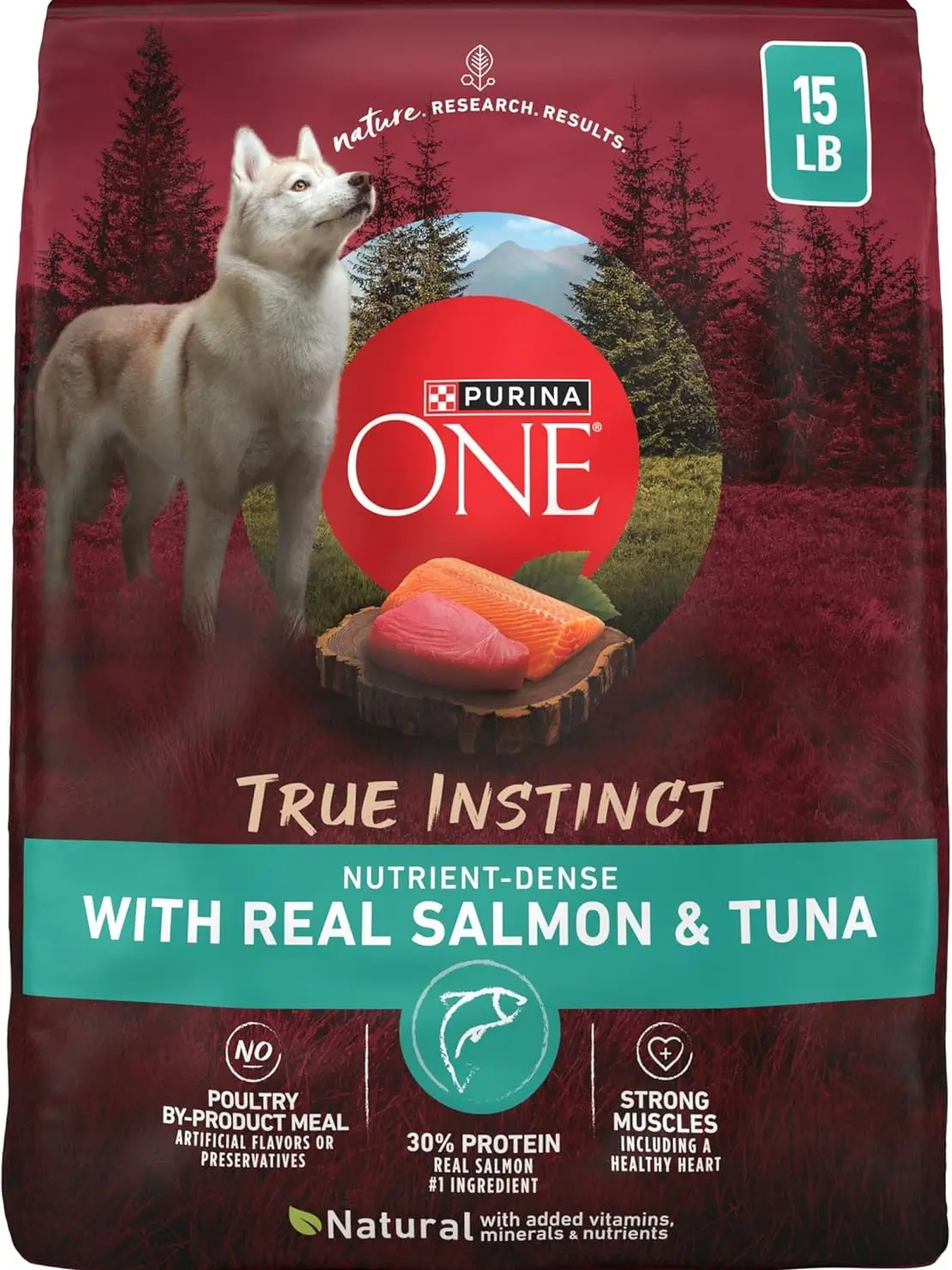 True Instinct With Real Salmon and Tuna Natural With Added Vitamins, Minerals and Nutrients High Protein Dog Food Dry Formula - 15 lb. Bag