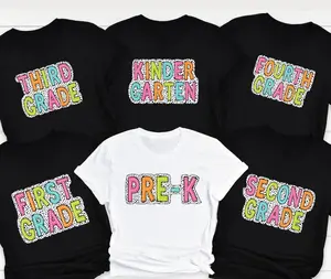 Custom TShirt, Cute School TShirt for Grades Pre K to 6th, Kindergarten Pre K Preschool Kids and Teachers Unique Tshirt Gift