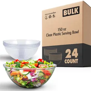 150 oz. Clear Plastic Serving Bowl - 24 count