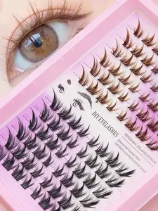 c curl New product 96 clusters of brown and black mixed color natural eyelashes paired with two styles, hot and trendy, the favorite style of Korean, Japanese, and European girls