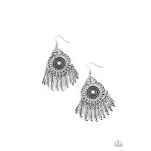 Dream a Little DREAMCATCHER - White Bead Silver Earrings