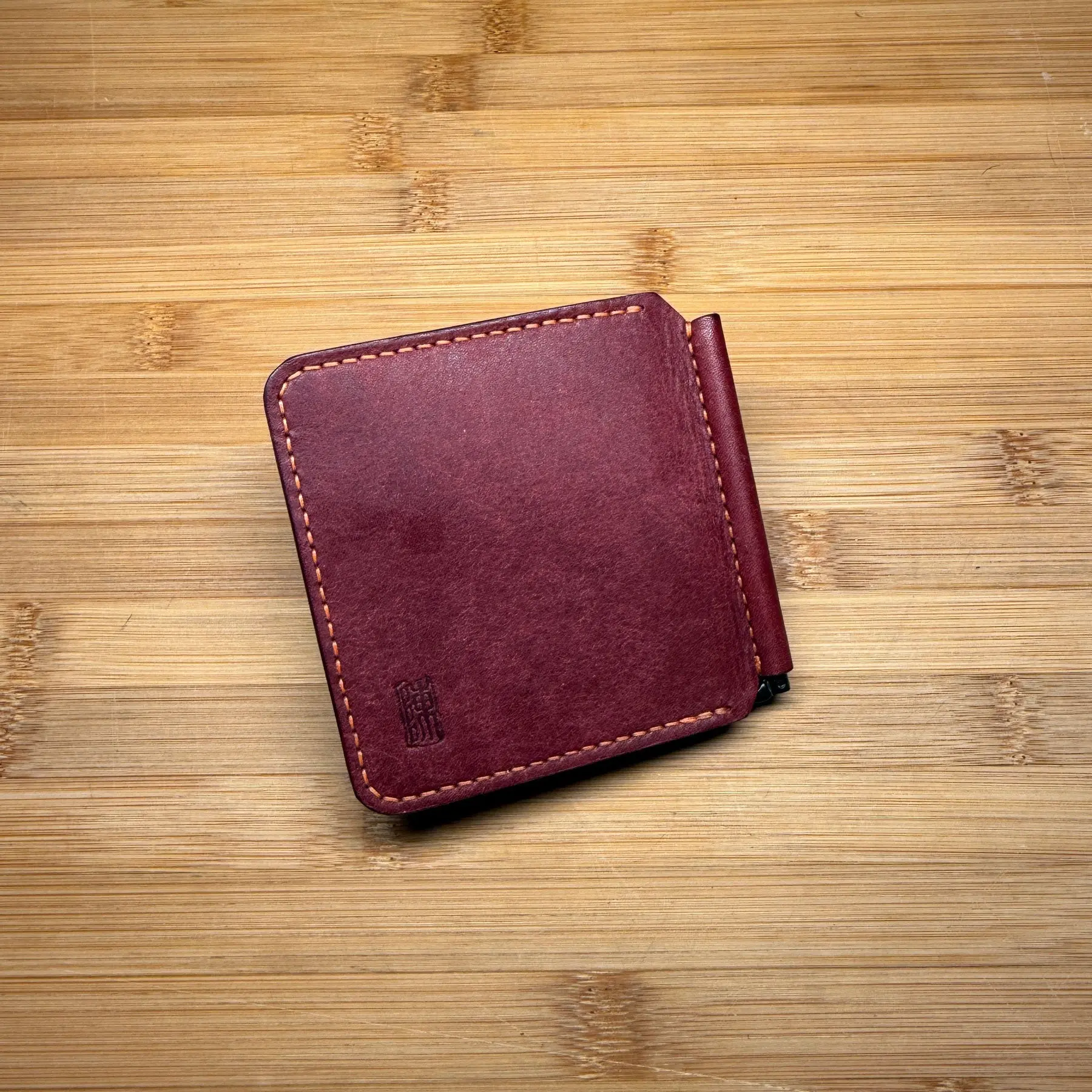Money Clip Bi-Fold – Pueblo Bordeaux & Olmo