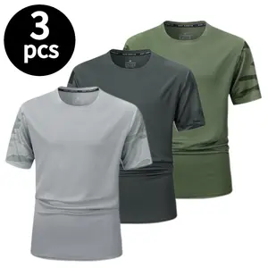 3-Pack Men’s Summer New Ice Silk Cooling T-Shirts — Breathable, Sweat-Wicking, Quick-Dry, suitable for sports, fitness, and outdoor wear