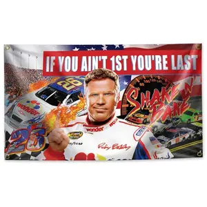 Tapestry  Talladega Nights Ricky Bobby 3x5 ft Banner Shake N Bake Funny Poster Durable Cool Tapestry Man Cave Wall Decor with Brass Grommets for College Dorms