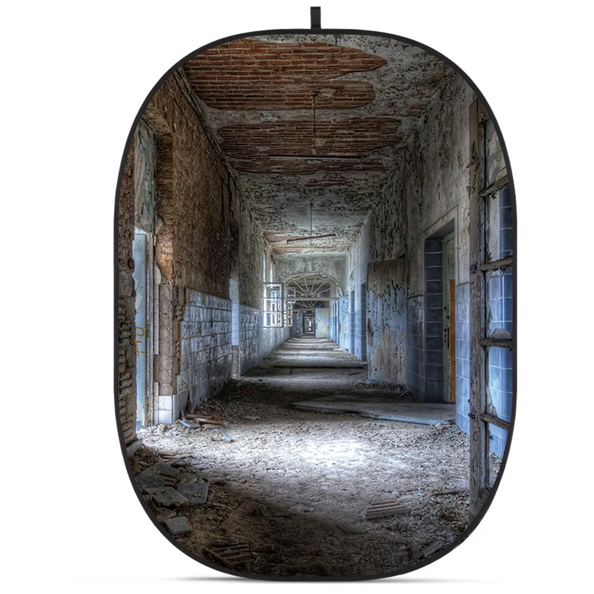 Glow CBA-CA0002 5x6.5' Lightweight Fabric Collapsible Wall Backdrop, Spooky Abandoned Sites for Halloween, Camera Photography Accessory