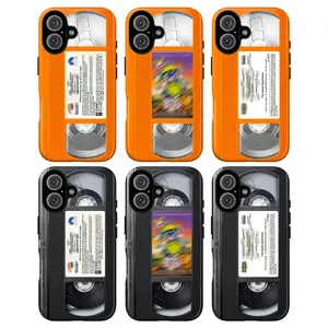 Ru-Grats Movie Orange VHS Phone Case – Retro 90s VHS Tape Phone Case for iPhone 17 16 15 14 13 12 11 Pro Max X XR XS & Galaxy S25 S24 S23 S22 S21 | Classic Orange VHS Tape, Nostalgia Cassette Shockproof Cover, Vintage Christmas Film Gift for Movie Lovers