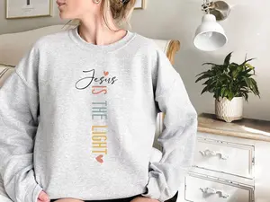 Jesus is the Light Sweatshirt, Floral Christian Sweatshirt, Motivational Quotes, Bible Verse, Floral Religious, Motivational Sweatshirt