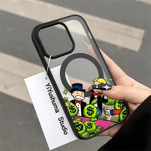 Hustle Street Art Magnetic Case for iPhone 17 Pro Max Air 16 15 | Clear Back Black Bumper Cover | MagSafe Compatible