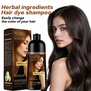 Hair Dye Shampoo （300ml）3 In 1 Herbal Hair Dye Color Shampoo Plant For Woman And Men Hair Dye For Gray And Dark Hair Wine Rend And Chestnut Brown And Black Four Colors Hair Dye Shampoo, Long Lasting & Coverage red wine Brush Nourish Scalp Haircare tiktoks