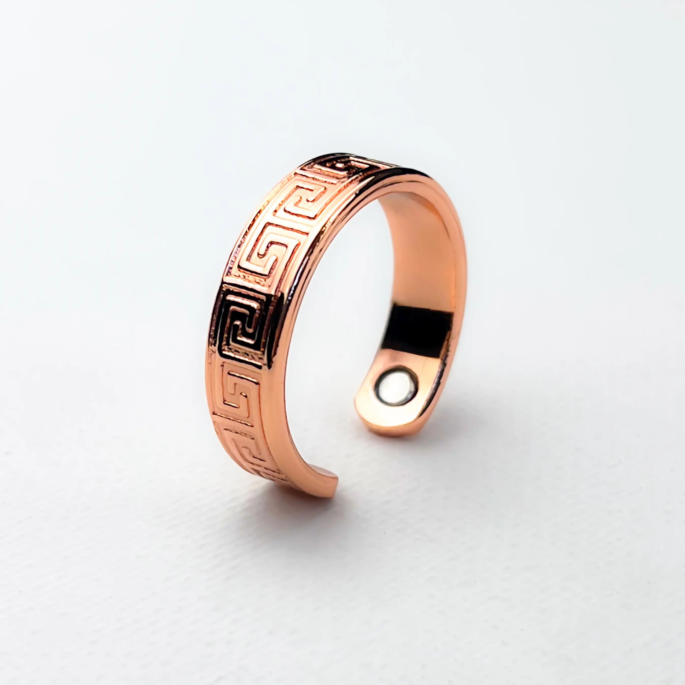 100% Pure Copper Magnetic Therapy Ring, Adjustable Copper Ring for Men & Women, Handmade Copper Jewelry