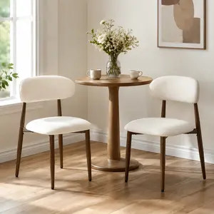 Modern Dining Chair Set of 2/4, Soft Breathable Fabric, Ergonomic Cushioned Seat, Comfortable Living Room & Kitchen Accent Chairs