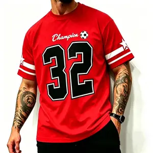Men's Casual Round Neck Short Sleeve T-Shirt, 3D Star Number Print Football Jersey, good graphic tees Fitted All Seasons Sports Shirt  Sporty Long Fitted Tee, Jersey Shirts