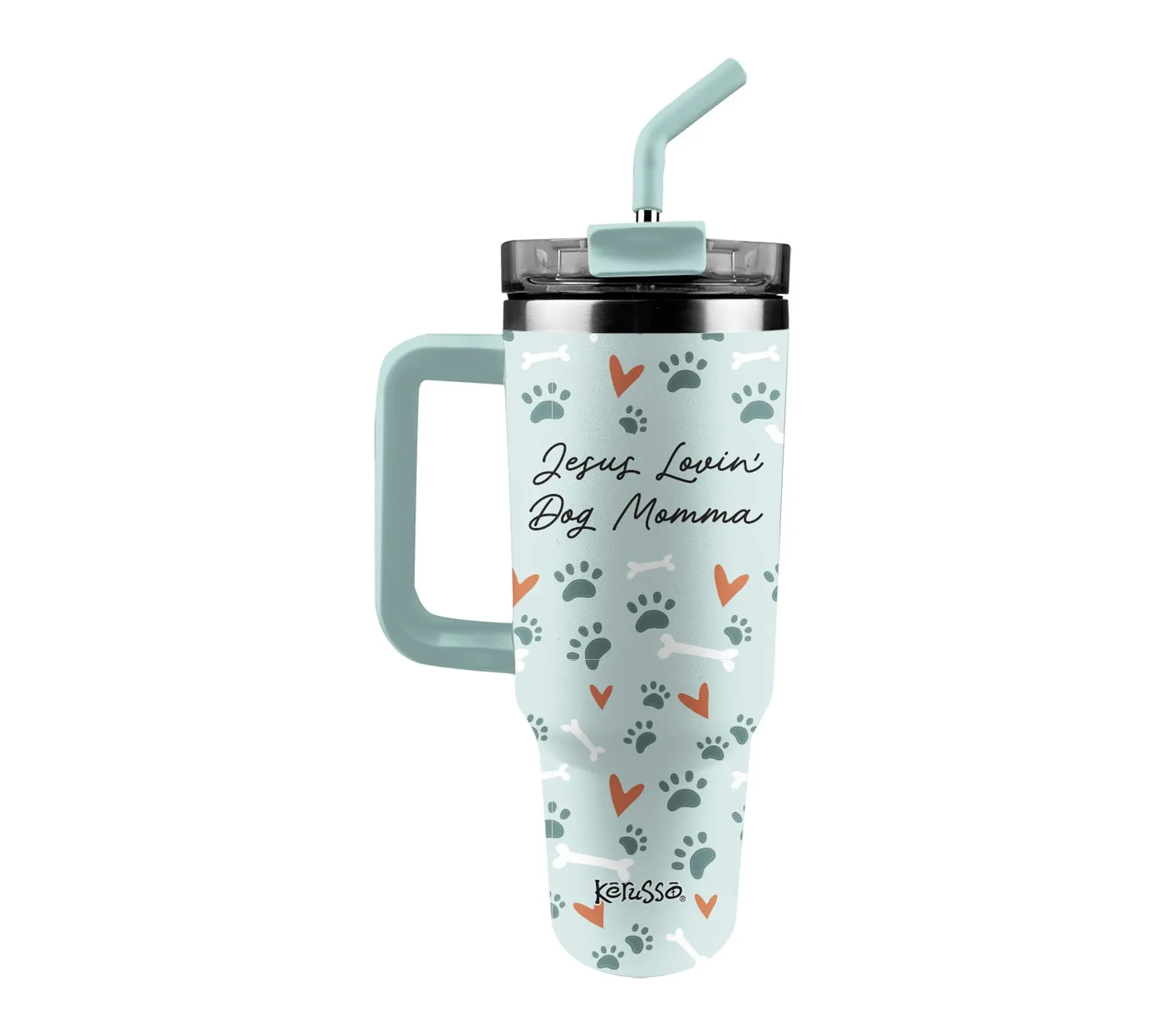 Kerusso 40 oz Mug With Straw  Stainless Steel