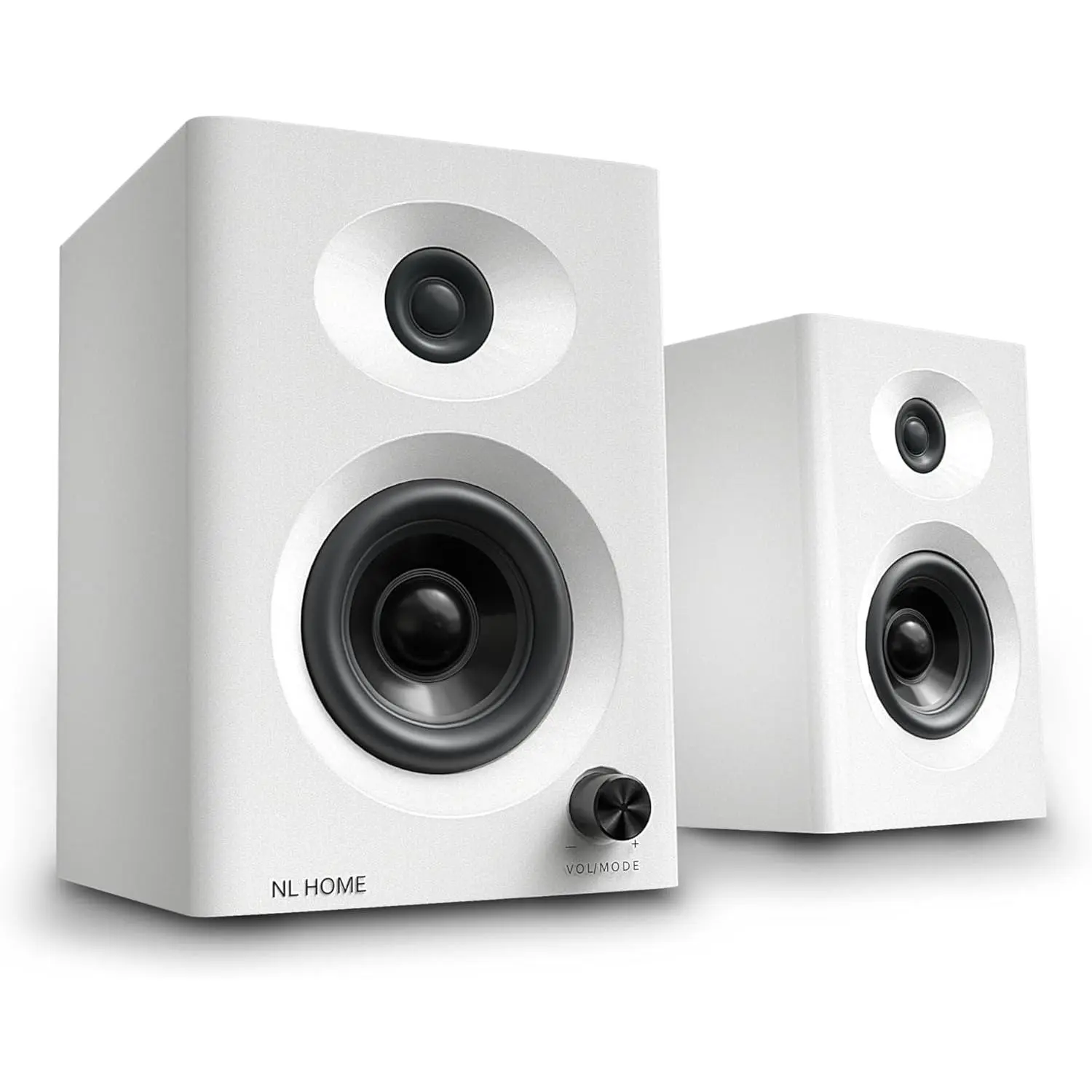 Compact Desktop PC Speakers - 3-Inch White Audio Devices with Bluetooth 5.3, Auxiliary Input, Powerful Bass, Wireless & Wired Connection for Gaming, Smartphones & Computers, Auxillary Input