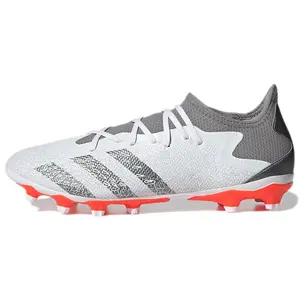 Adidas Predator Freak.3L AG Comfortable Anti-Slip Durable Football Shoes for Men in White-Grey Trending Shoes, House White Official Shoes to Get / Maison Mihara