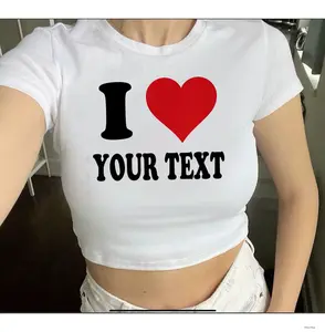 I Love Custom Baby Tee, I Love Custom Shirt, Custom Crop Top, Custom Text Shirt, Personalized Shirt, Custom baby tee, Y2K Baby Tee, Baby Tee