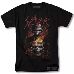 Slayer Heavy Metal Rock Music Concert Event Tour Vntg Graphic Design T-Shirt