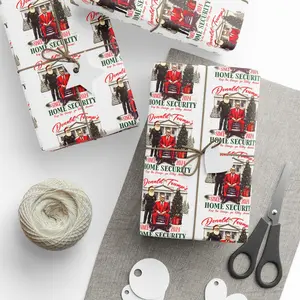 President Trump Christmas Home Security Custom Wrapping Paper Roll (3 Sizes)