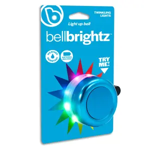 Brightz Bell Brightz Lighted Bike Bell - Rechargeable, Weather-Resistant, Multicolor LED, Attaches to Handlebars, Includes Batteries