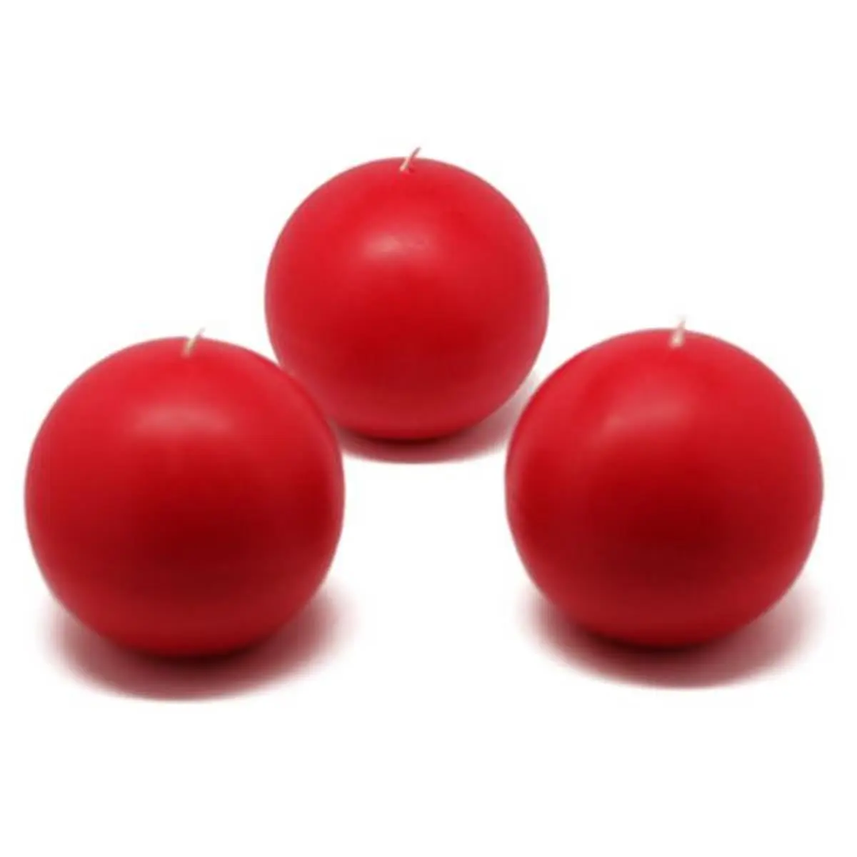 212 MAIN Traditional Style Ball Candles, 36-Piece Set of 3-Inch Red Wax Spheres, 24-Hour Burn Time, Unscented for Home Decor & Camping, Solid Color, Burns 24 Hrs, Set Pack, Uniform Spheres, Handmade, Room Decor