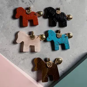 Horse Stone Charm - Unique Design, Available in Multiple Colors, Ideal for Jewelry Making