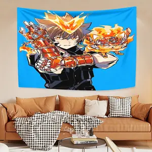 This HITMAN REBORN!, decorative tapestry background cloth thickened soundproof tapestry, velvet thermal tapestry, bedroom living room office decorative tapestry, fine and beautiful printing, the perfect Christmas gift for family and friends.