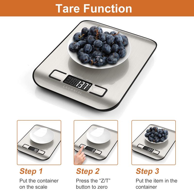 Digital Kitchen Scale: 11lb, Perfect Precision in a Compact Design (Get it in 1-5 Business days) Measuring Stainless