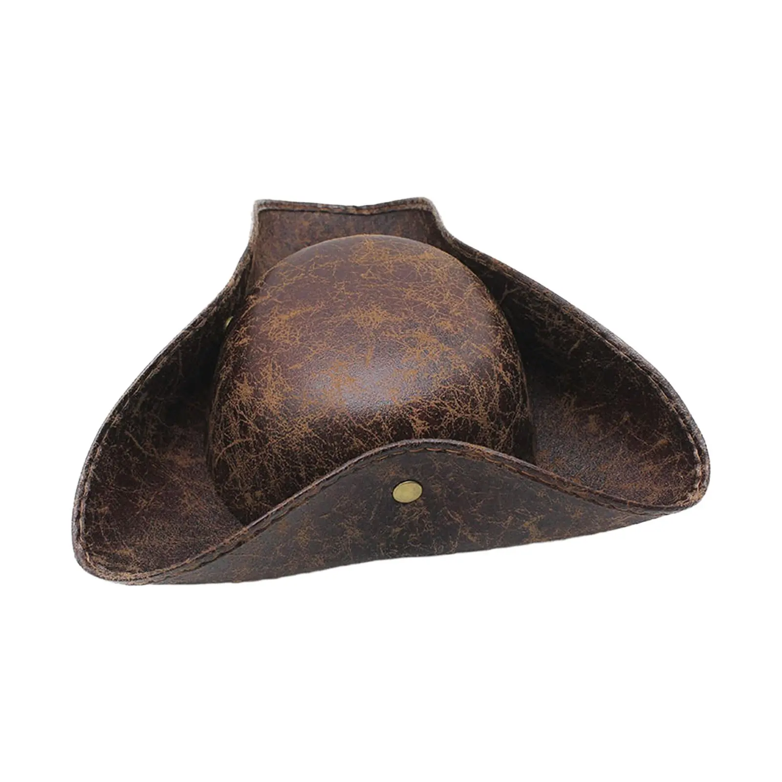 OIDEA Unisex Vintage Faux Leather Tricorn Pirate Hat, Colonial Costume Accessory for Halloween Cosplay, Hats for Women, Accessories, Party Hats