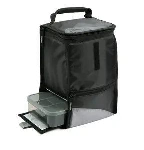 Hi-Top Power Pack Lunch Pack with Food Container, Black - Perfect for Office Lunches