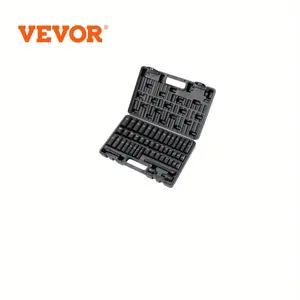 VEVOR Drive Impact Socket Set, 48-Piece Socket Set SAE 6-Point Cr-V Drive Extension Rod Universal Joint and Drill Adapter Includes Storage Box