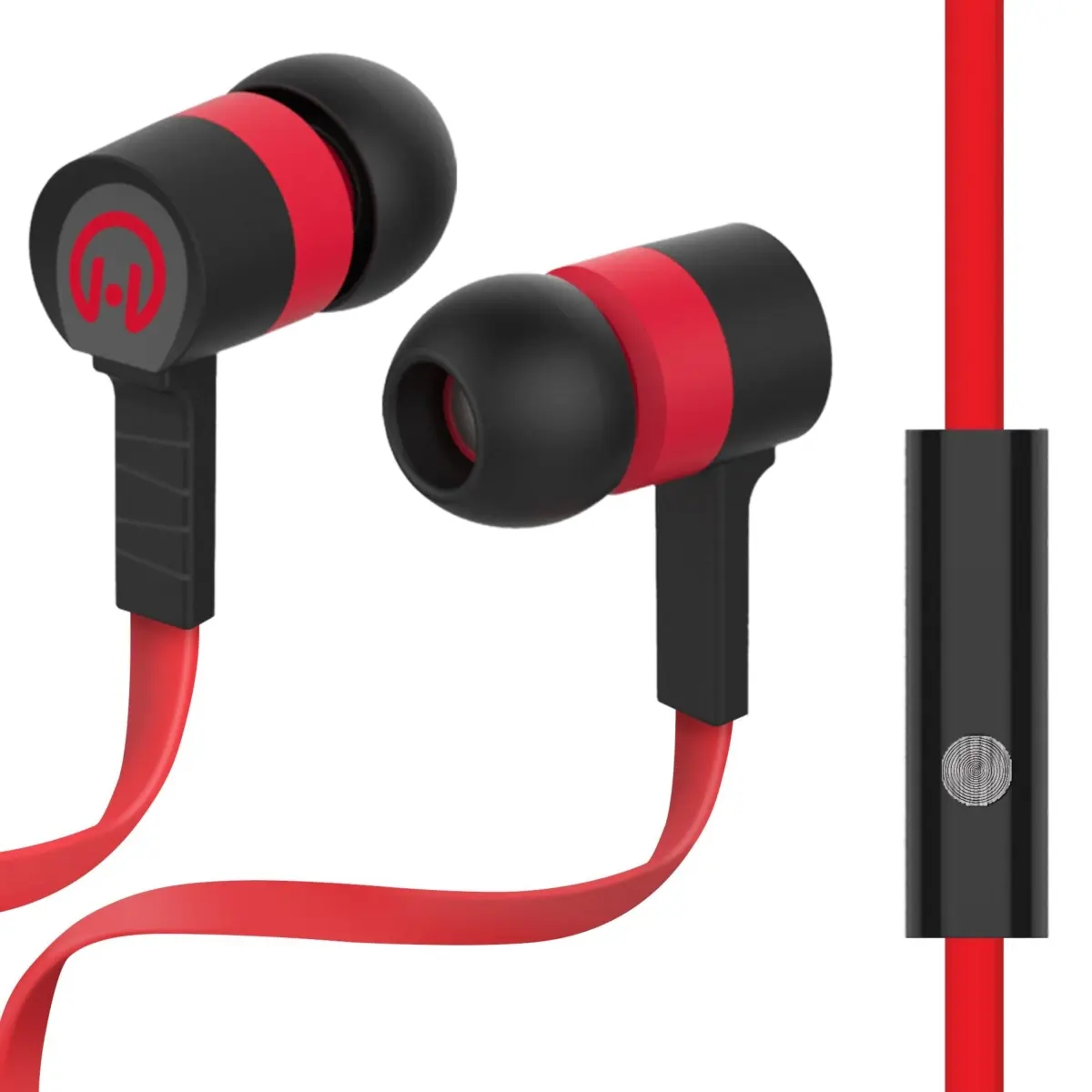 HyperGear HPG-13901-HYP Red Low Ryder Earphones with 3.5 mm Mic