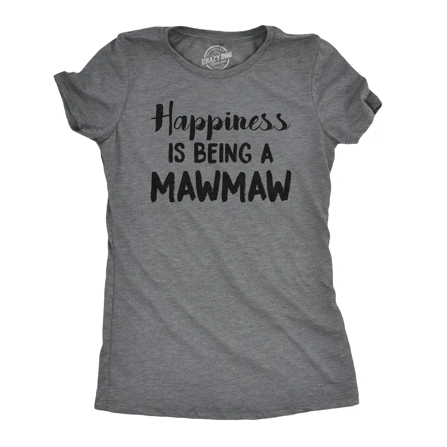 Womens Happiness Is Being A Mawmaw T Shirt Cute Famaily Grandparent Tee for Ladies Funny Womens T Shirts Cute Vintage Fashion Casual Ladies T-Shirt Gift Mother's Day Tops for Women Funny Grandma Top Women's Dark Grey
