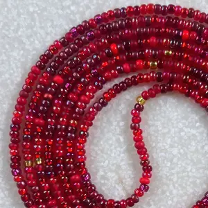AMORE - Tie On Waist Beads - 45 to 60 inches Waistbeads - Red Waistbeads - Valentines Day Waistbeads - Made By Venus Waistbeads