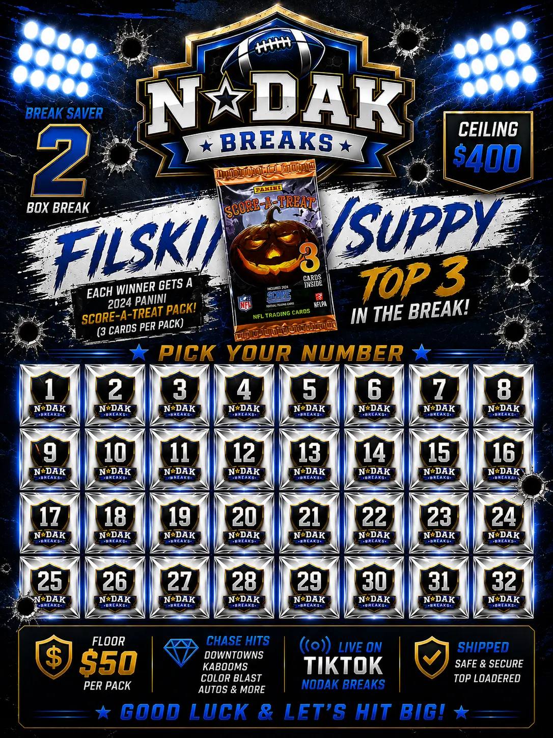 FILLSKI - PYN - 1 Box BreakSaver - 12 PICK YOUR NUMBER position FIRST AVAILABLE