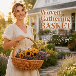 Luxury Natural Style Thickened Handwoven Basket, Washable Anti-Mold Fruit Basket, Large Capacity Multi-Use Shopping Basket