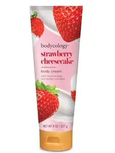 Bodycology Shea Butter Body Cream – Strawberry Cheesecake Scent, 8 oz
