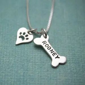 Dog Bone & Heart Necklace