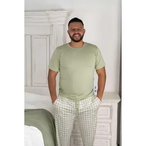 Sage Gingham Dream Men's Pajamas
