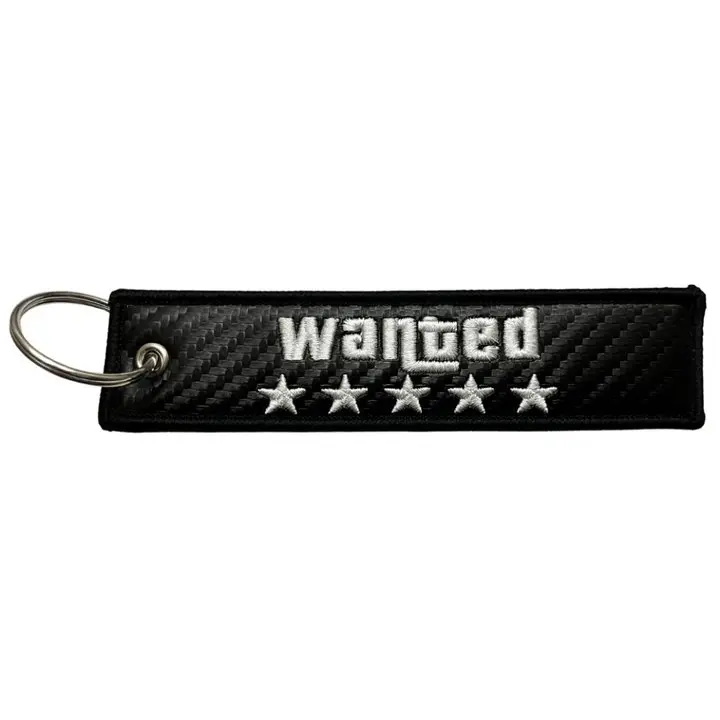 GTA Style 5-Star "WANTED" Carbon Fiber Style Keytag GTA Style 5-Star "WANTED" Carbon Fiber Style Keytag