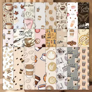 24pcs Creative Coffee Elements Non Repetitive Series Simple Hand Account Artistic Creative Paper Bookmarks Small Cards Book Decoration Cards Reading Label Cards Book Accessories